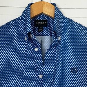 Ralph Lauren Boys Size 14 Long Sleeve Wrinkle Free Button Down Dress Shirt